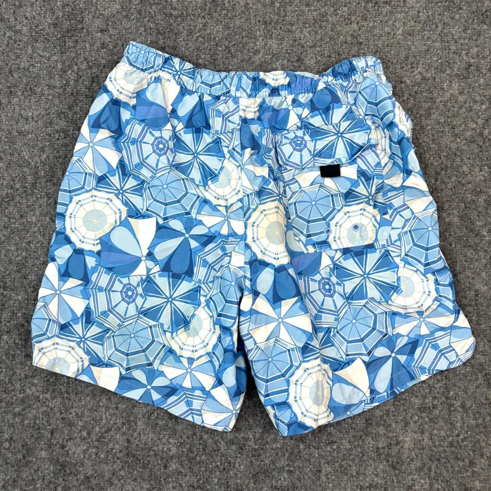 Vineyard Vines Swim Trunks Blue Beach Umbrella Print Mesh Lined Size‎ S